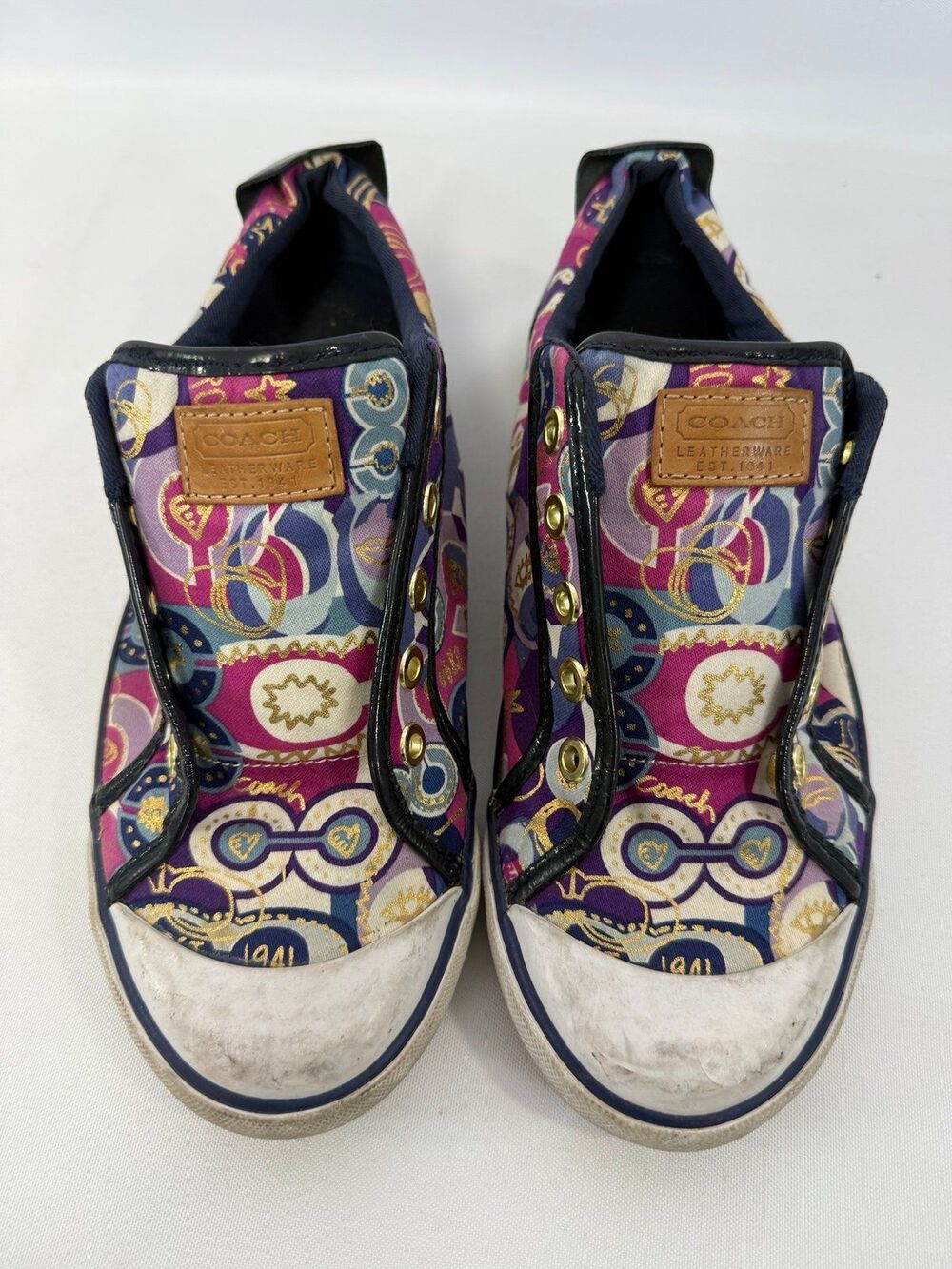 Y2K Coach Barrett Poppy Collection Sneaker No Laces Size 8B.